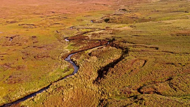 Flying over the River Rha between Staffin and Uig on the Isle of Skye , Scotland