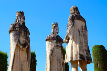 Statue of Catholic Kings and Columbus in Alcazar, Cordoba