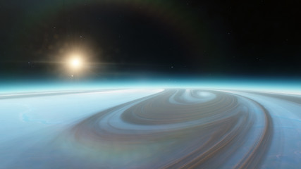 Planet in the space. Colorful art. Solar system. Gradient color. Space wallpaper. Elements of this image furnished by NASA © Cepheia