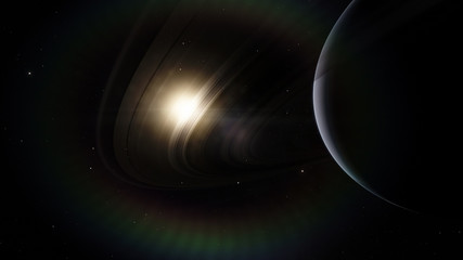 Saturn. Science fiction space wallpaper, incredibly beautiful planets, galaxies, dark and cold...
