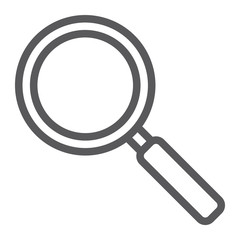 Search line icon, enlarge and exploration, magnifying glass sign, vector graphics, a linear pattern on a white background.
