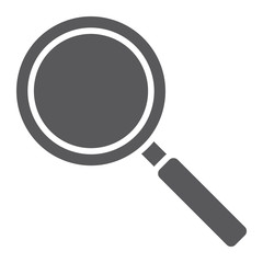 Search glyph icon, enlarge and exploration, magnifying glass sign, vector graphics, a solid pattern on a white background.