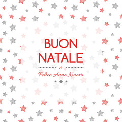 Fototapeta na wymiar Buon Natale - translated from italian as Merry Christmas. Vector