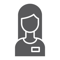 Assistance glyph icon, service and help, operator sign, vector graphics, a solid pattern on a white background.