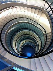 Double spiral staircase from above