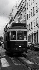 Plakat Old tram in lisbon, Portugal