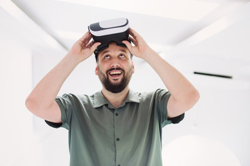 smart home and technology concept close up of male hands