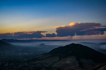 sunset over the mountains in Central Coast, California