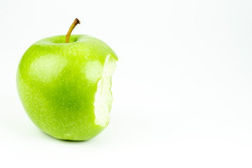 ripe green apple on black background
