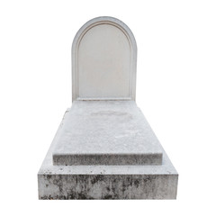 Blank gravestone from marble isolated on white background