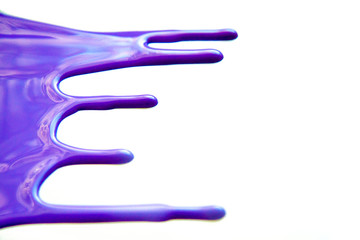 ultra violet paint brush spot stroke on white 