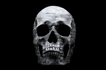 Lake surface in the skull isolated on a black background
