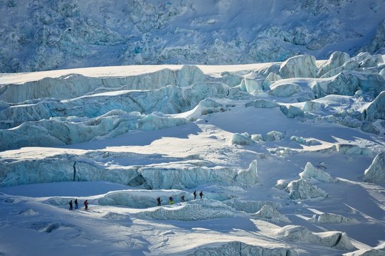 Scialpinismo sul ghiacciaio della Mer de Glace, Chamonix