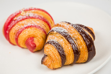 croissants on white background