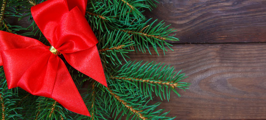 Christmas decor festive background, flat lay top view