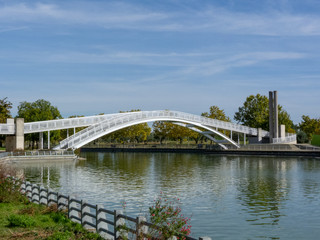 Photo of a bridge in a park