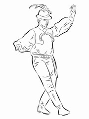 illustration of folklore dancer, vector draw