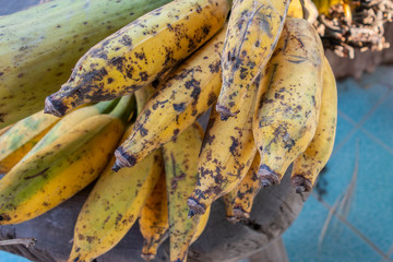 Ripe banana close up for background