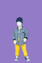 Full-length child mannequin.