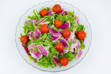 紅芯大根と水菜のサラダ