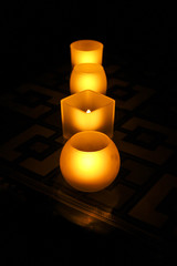 candles on black background