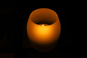 candle on black background