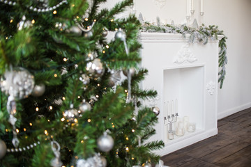 Christmas tree fireplace candle toys decoration. new year 2019