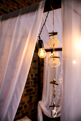canopy wooden frame bed light lamp, dream catcher, decorative toy © GEMIMAGES