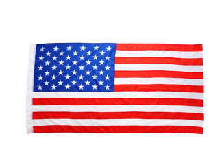 American flag on white background. National symbol of USA
