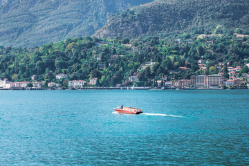Small boat on Lake Como, Italy