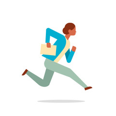 african american businesswoman running hold paper folder female office worker business woman cartoon character full length flat isolated