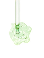 Liquid gel or serum on a screen of microscope 