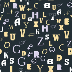 Alphabet letters school Seamless vector EPS 10. Abstract geometric pattern