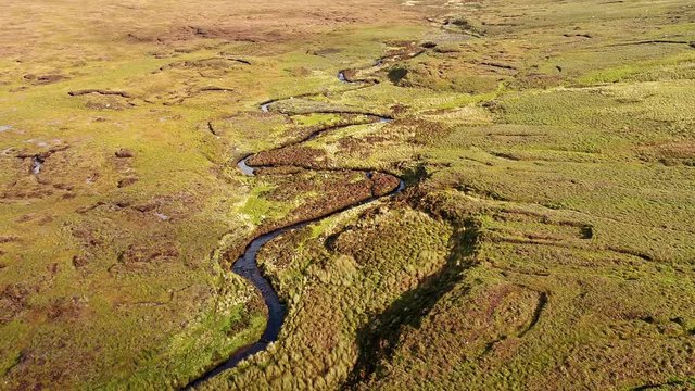 Flying over the River Rha between Staffin and Uig on the Isle of Skye , Scotland