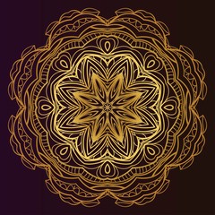 Indian floral mandala pattern.Vector Henna tattoo style. Can be used for textile, greeting card, coloring book, phone case print.