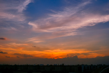 Sunset Sky Background in summer