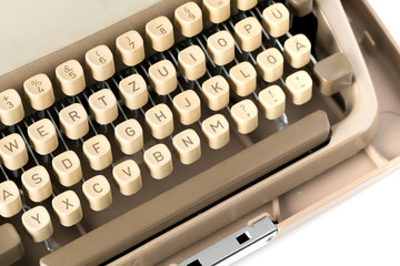 Close up of retro style typewriter in studio