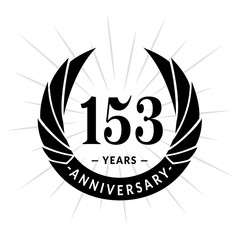153 years anniversary. Elegant anniversary design. 153 years logo. 
