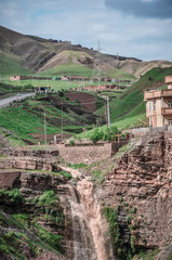 Mountains and waterfalls in Kurdistan in northern Iraq