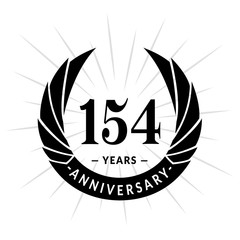 154 years anniversary. Elegant anniversary design. 154 years logo. 
