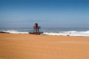 Beach and lifeguard tower, Morocco