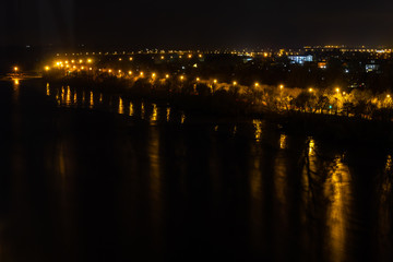 Tree shadows at night in Shannon river