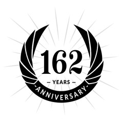 162 years anniversary. Elegant anniversary design. 162 years logo. 
