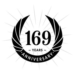 169 years anniversary. Elegant anniversary design. 169 years logo. 
