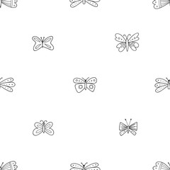 Butterflies seamless pattern in Boho style