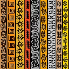 Fotobehang Afrikaanse Motieven Seamless pattern with ethnic African motifs  © hibrida