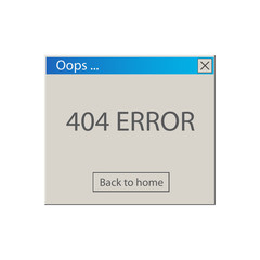 404 error . Operational Message .Vintage User Interface. Vector Illustration.
