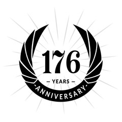 176 years anniversary. Elegant anniversary design. 176 years logo. 
