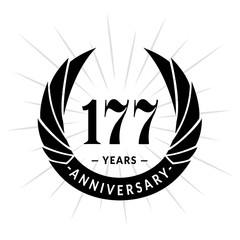177 years anniversary. Elegant anniversary design. 177 years logo. 

