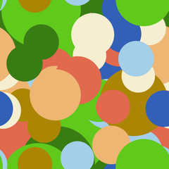 Seamless Vector EPS 10 Colorful pattern with different rounds and circles. Texture background for textile, print, paper, fabric background, wallpaper